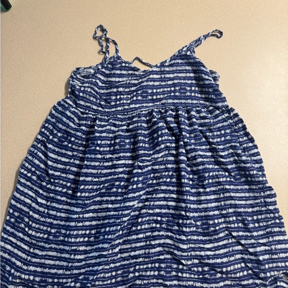 Roxy Navy and White Patterned Dress